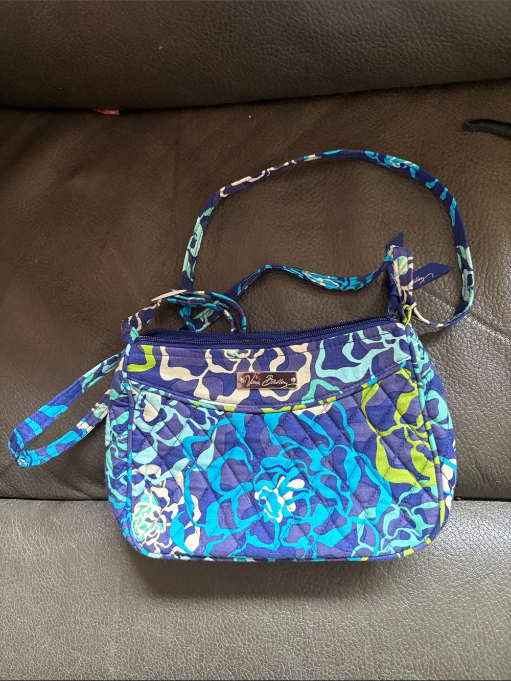 Vera Bradley blue floral small cross body bag